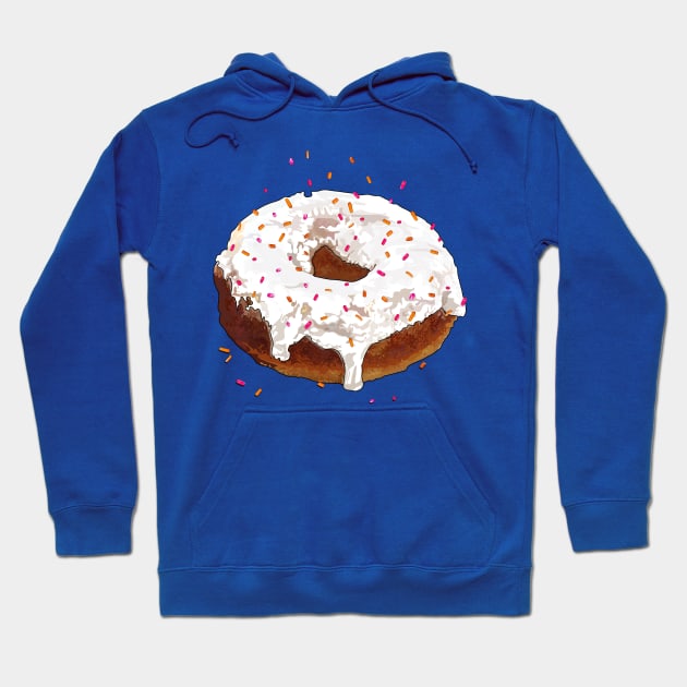 White chocolate doughnut topped with pink & orange sprinkles Hoodie by M[ ]